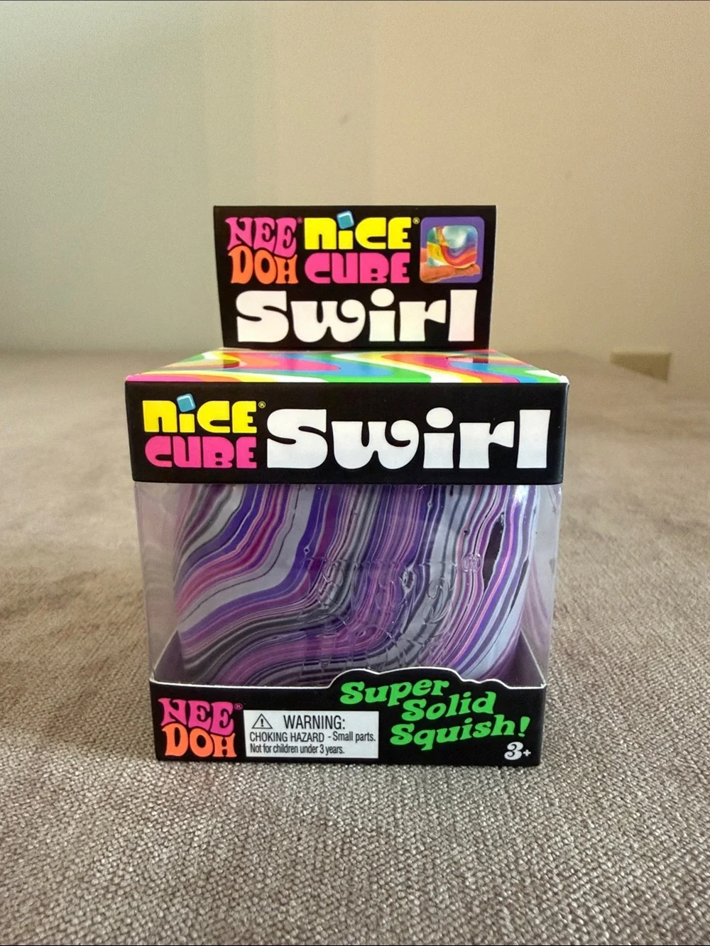 NeeDoh Nice Cube Swirl Super Solid Squish! - Purple